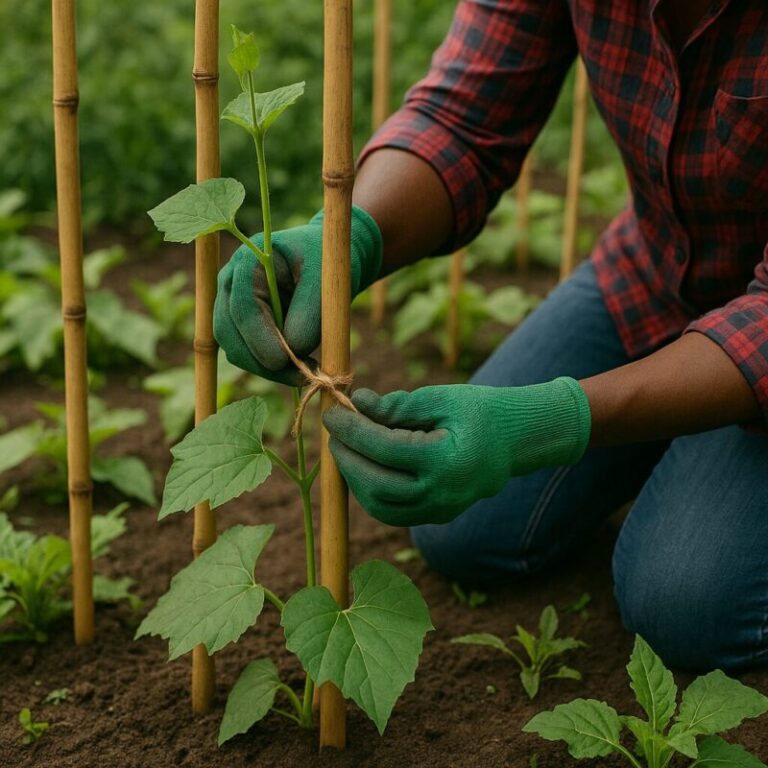 Holding up ugu in sticks